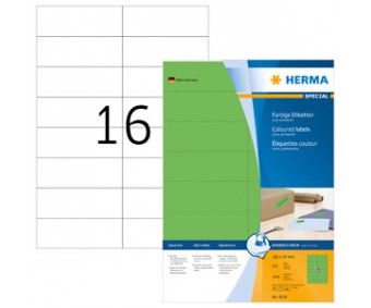 Rohelised kleebisetiketid Herma - 105x37mm, 100 lehte